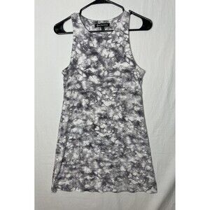 Athleta Santorini High Neck Printed Dress Rip Tide Gray Size S Super Soft